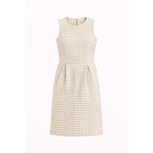 tyler boe sleeveless grid pattern knee length dress size S‎ beige white